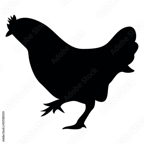 Animals hen Silhouette Vector Illustration