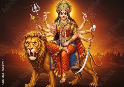 Beautiful Hindu Goddess Durga Mata