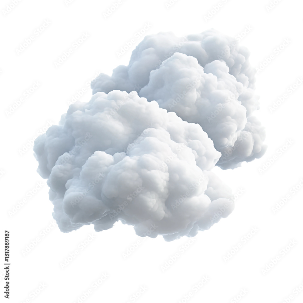 The clouds are white and fluffy, creating a sense of calm and serenity on transparent background The clouds are white and fluffy, creating a sense of calm and serenity on transparent background