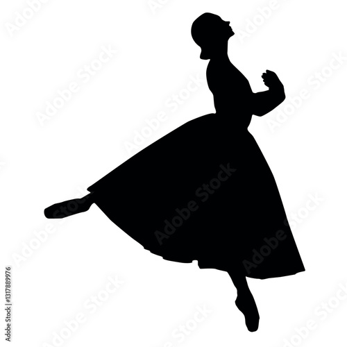 Ballet Dance Silhouette Vector Illustration