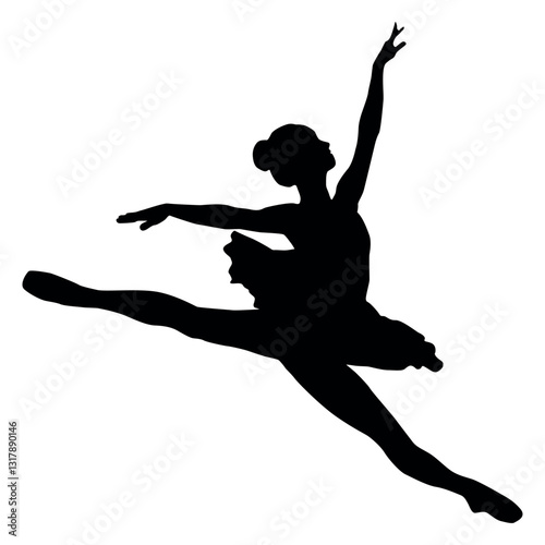 Ballet Dance Silhouette Vector Illustration