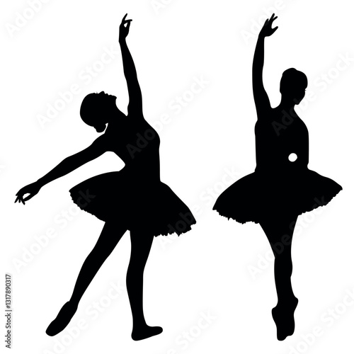 Ballet Dance Silhouette Vector Illustration