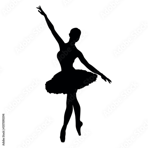 Ballet Dance Silhouette Vector Illustration