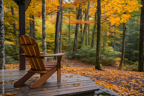 Cozy Porch Chair Offers a Relaxing Retreat in an Autumn Garden Setting for Peaceful Living