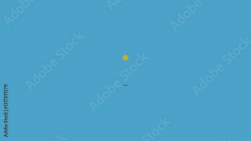 animated icon of a bouncing ball from the floor to the top with a combination of blue colors