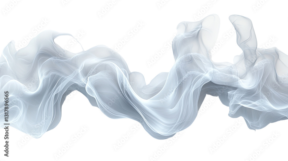 Fototapeta premium Abstract Smoke Waves: Captivating abstract composition of flowing smoke, swirling in graceful, ethereal forms. Delicate wisps and soft gradients create an atmosphere of mystery and visual intrigue.
