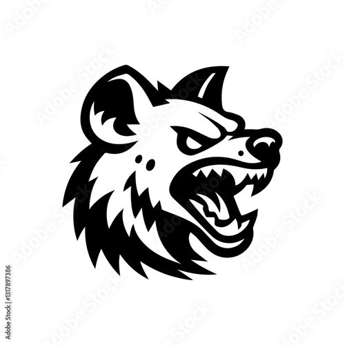 Wallpaper Mural hyena logo black and white Torontodigital.ca