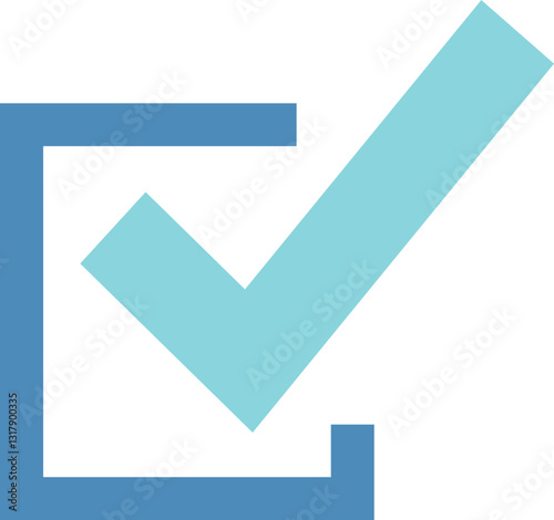 Checkmark square outline and fill color icon