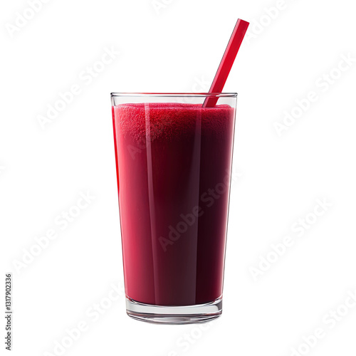 Wallpaper Mural Glass of red juice with a straw in it on transparent background Torontodigital.ca