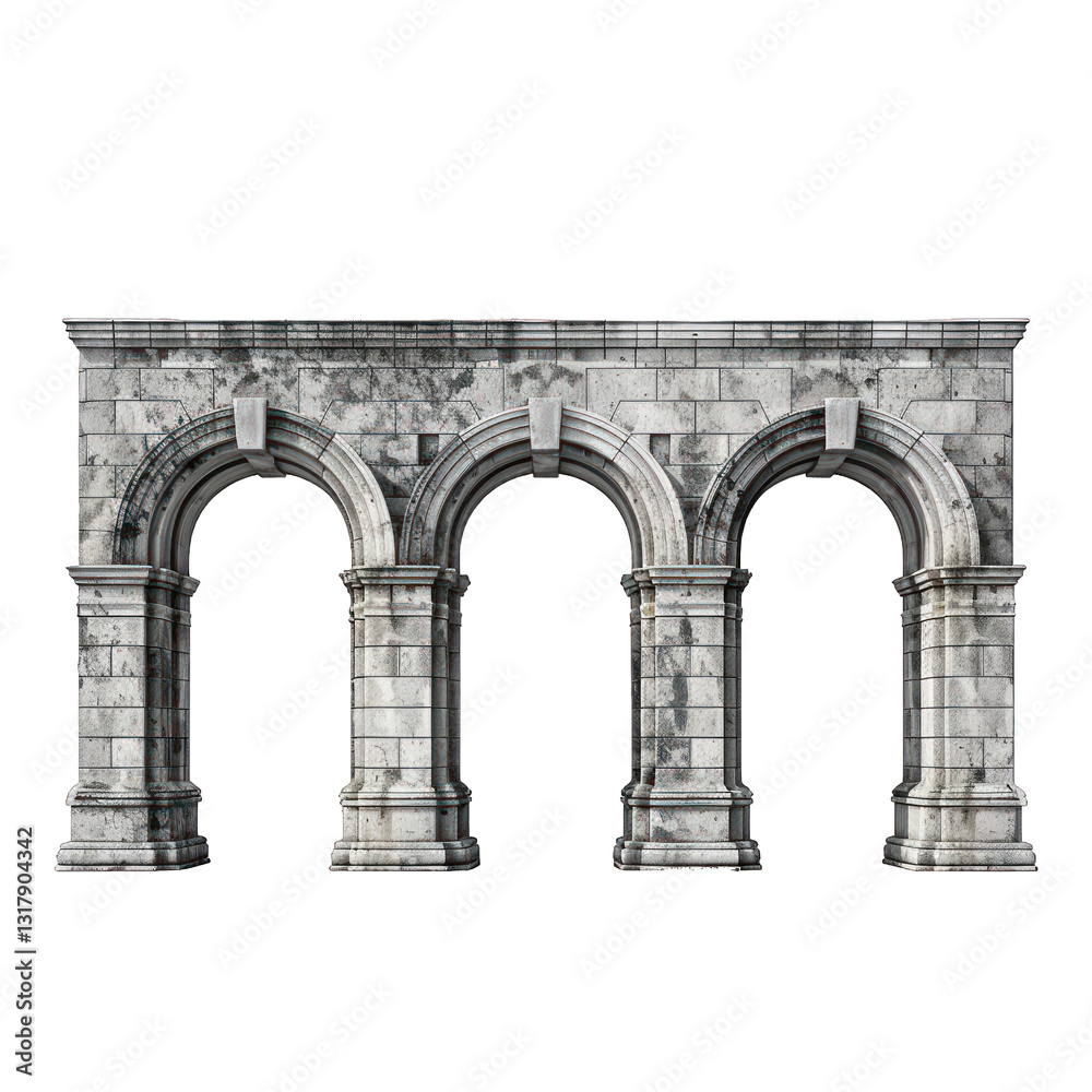 Antique concrete archway, a grand entryway, isolated on a transparent background. PNG, cutout, or clipping path. Antique concrete archway, a grand entryway, isolated on a transparent background. PNG, cutout, or clipping path.