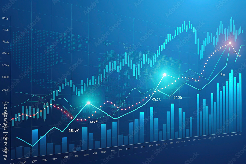 Blue Financial Data Chart Abstract Wallpaper for Bank Branch Blue Financial Data Chart Abstract Wallpaper for Bank Branch