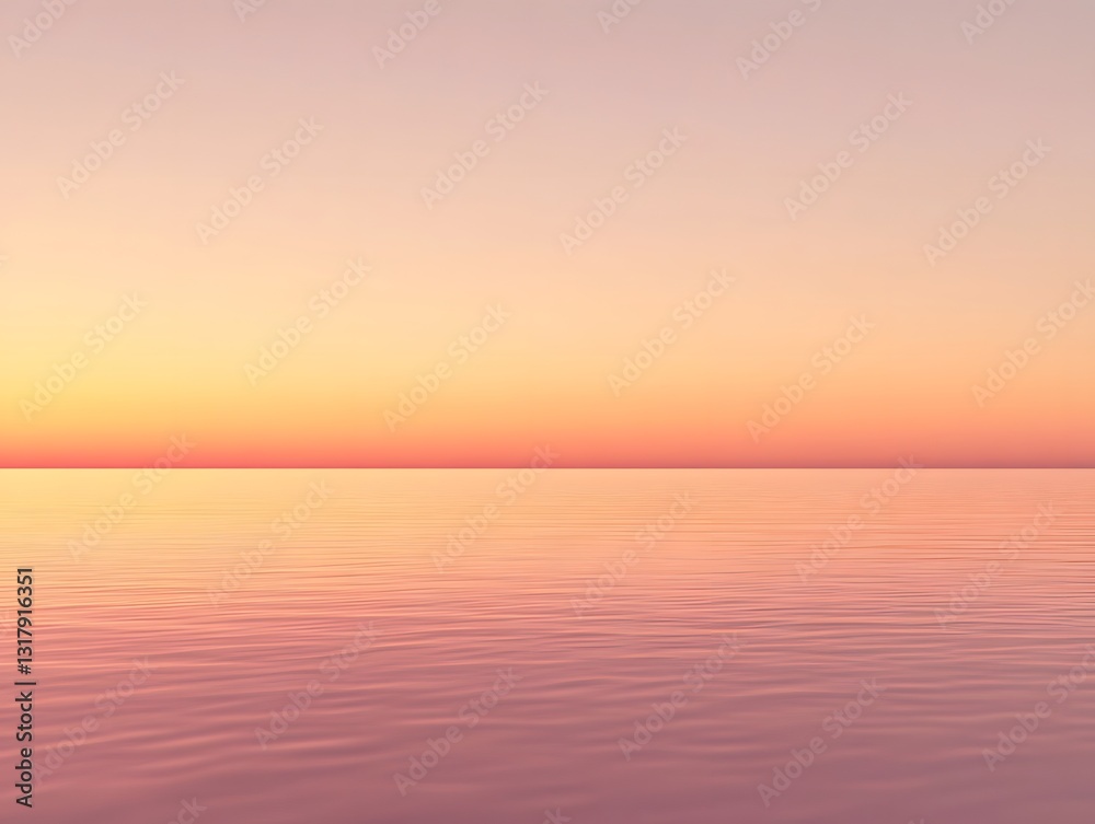 Serene Ocean Horizon: A captivating expanse of calm ocean water reflects the breathtaking hues of the sunrise, creating a tranquil and visually stunning minimalist scene. Serene Ocean Horizon: A captivating expanse of calm ocean water reflects the breathtaking hues of the sunrise, creating a tranquil and visually stunning minimalist scene.