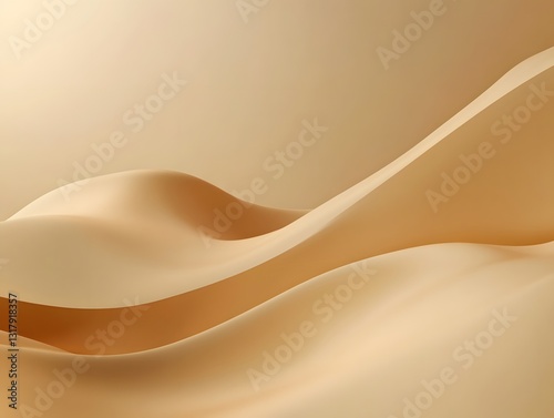 Golden Desert Dunes: A captivating abstract composition showcases the undulating forms of golden desert dunes bathed in soft, warm sunlight.