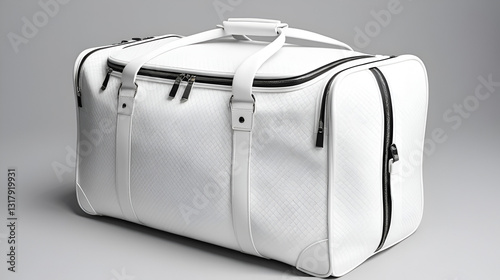 3d Illustration Background Of white travel Bag. Close-up side view.