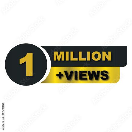 1 Million Views Celebration Vector Icon Badge PNG - High-Quality Download