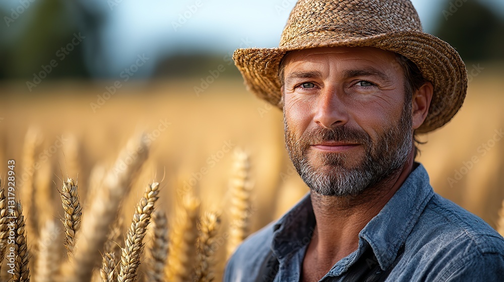 Fototapeta premium agronomist working with crops face concealed by gear or angle