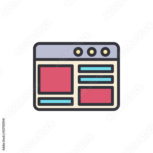 Web advertising colored icons, minimalist vector illustration ,simple transparent graphic element .Isolated on white background