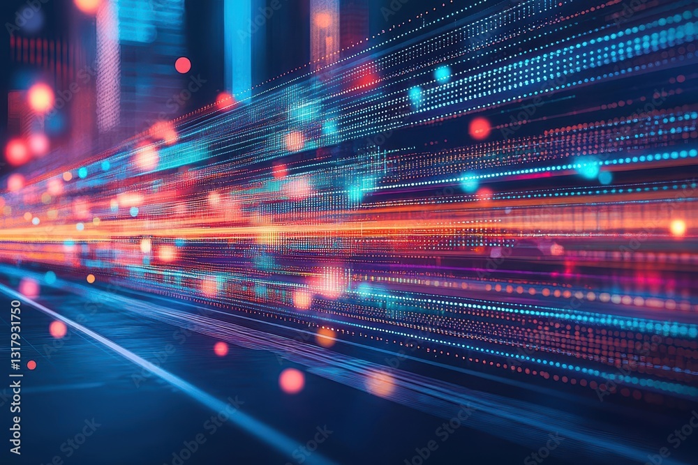 Vibrant Cityscape at Night with Colorful Lights and Dynamic Lines Creating a Lively and Energetic Urban Atmosphere Full of Modern Charm Vibrant Cityscape at Night with Colorful Lights and Dynamic Lines Creating a Lively and Energetic Urban Atmosphere Full of Modern Charm