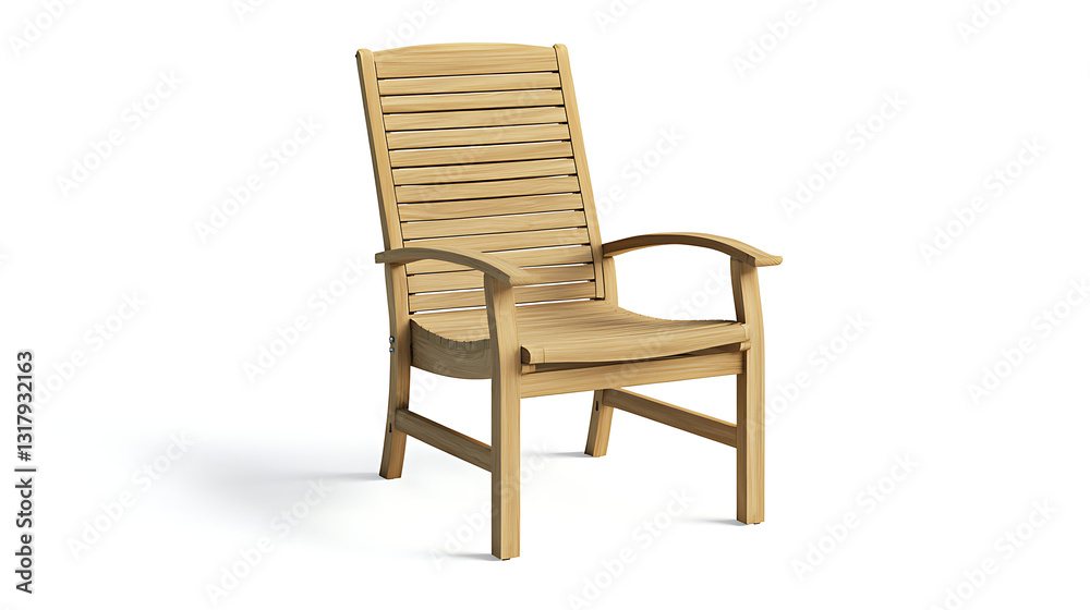 A wooden chair with a back and arms A wooden chair with a back and arms