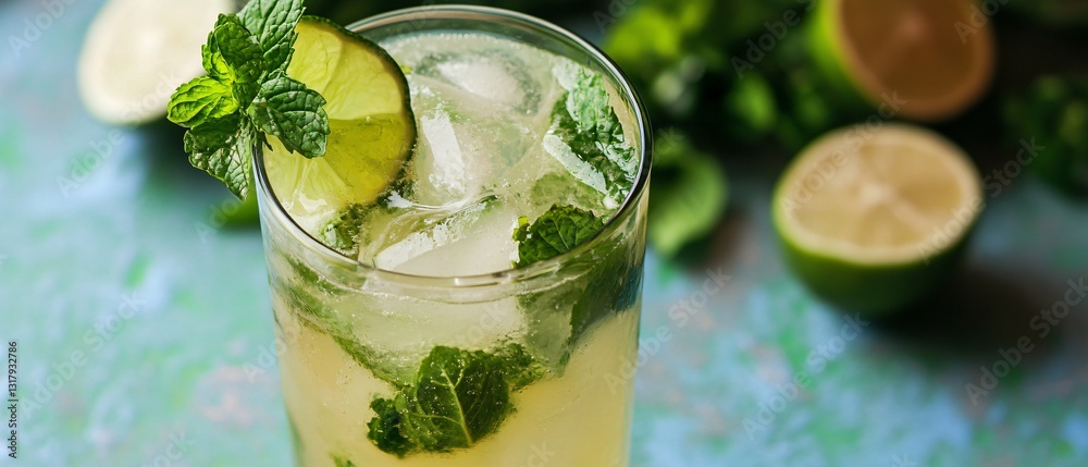 Fototapeta premium Refreshing Mojito Mocktail for Quality Cocktail Bar Menus