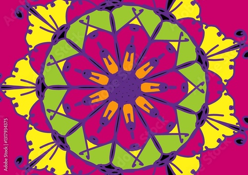 Beautiful and eye-catching background and fabric pattern design.

