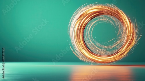Spinning Ferris wheel at high speed, glowing light trails, green screen setting