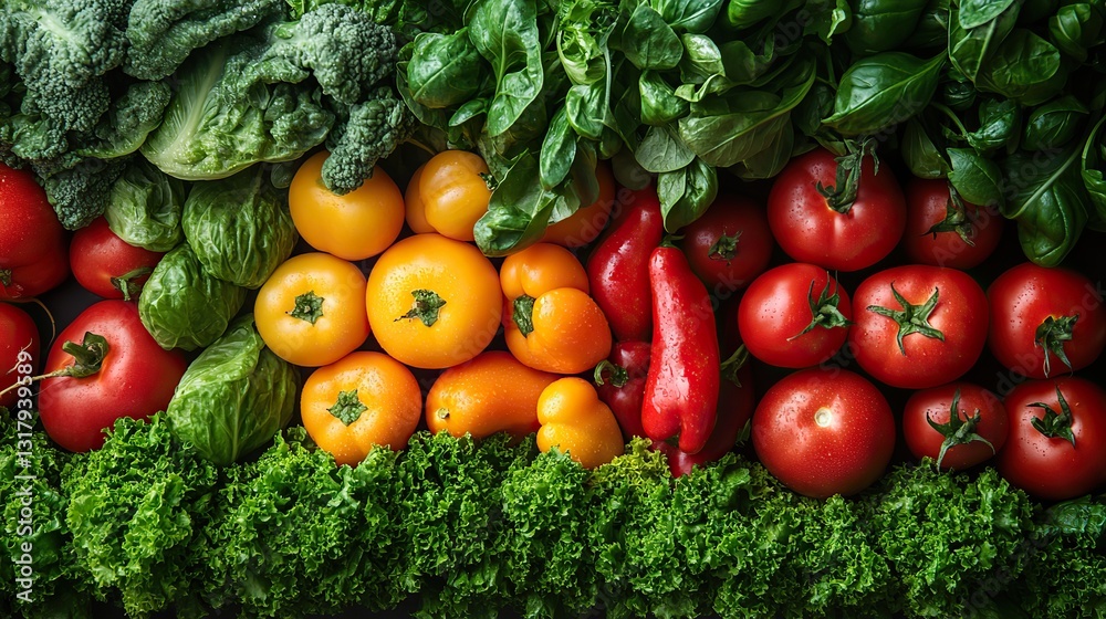 close up of various fresh vegetables creating a colorful textured backdrop close up of various fresh vegetables creating a colorful textured backdrop