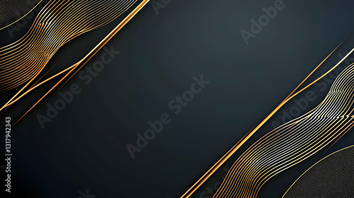 Abstract Black And Gold Halftone Dotted Diagonal Lines Background With Elegant Luxury Texture Design For Modern Premium Template