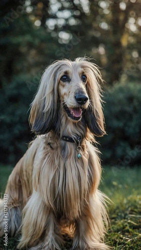 Afghan hound dog breed.