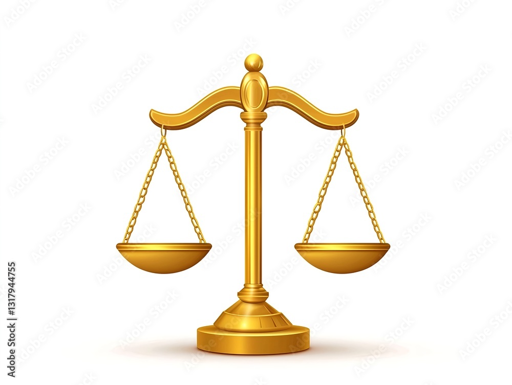 Gold Libra on a white background representing the astrological sign Gold Libra on a white background representing the astrological sign