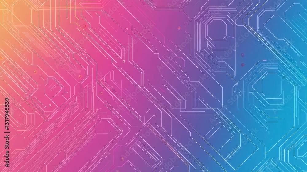 A vibrant abstract background featuring colorful circuit patterns, ideal for technology and digital design projects. A vibrant abstract background featuring colorful circuit patterns, ideal for technology and digital design projects.