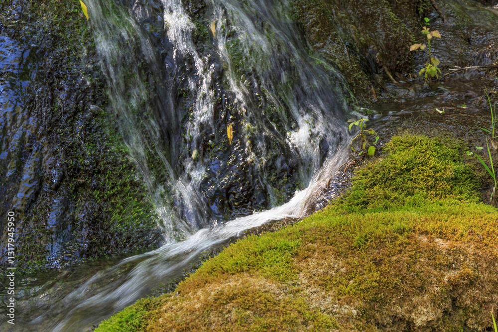 Europe, Spain, Balearic Islands, Mallorca. Small waterfalls.