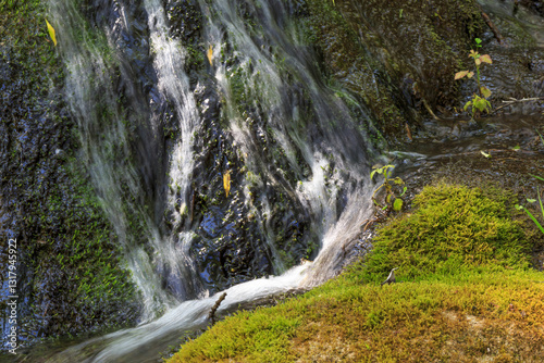 Obraz na płótnie Europe, Spain, Balearic Islands, Mallorca. Small waterfalls. w salonie