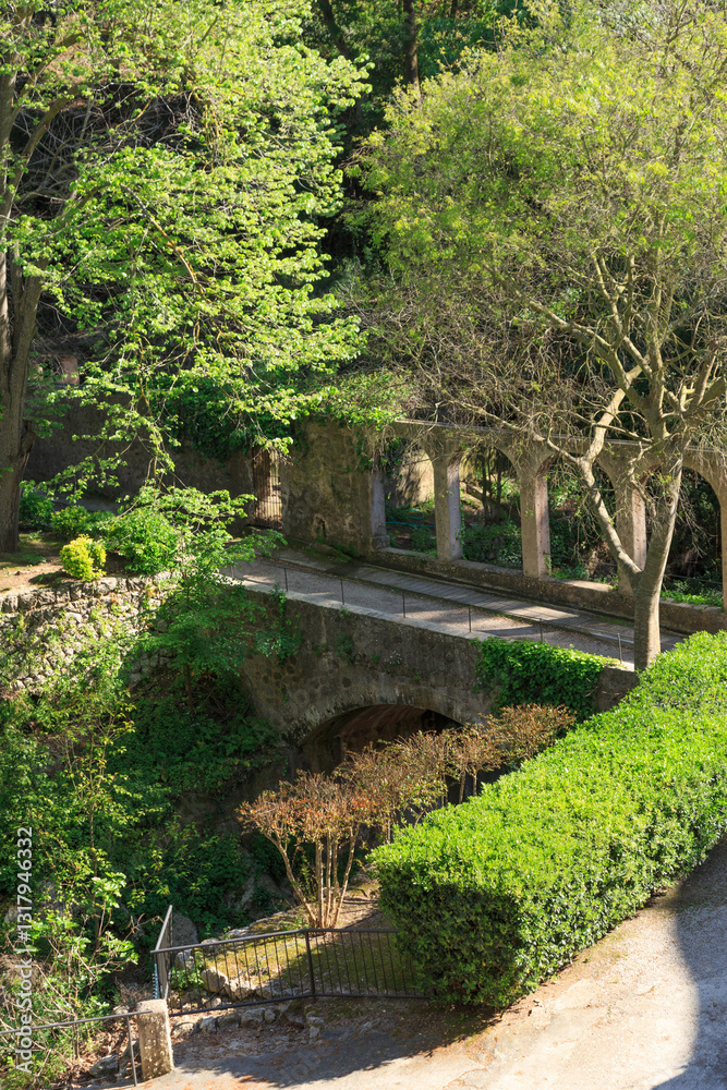Europe, Spain, Balearic Islands, Mallorca. Esporles. La Granja. Museum. Grounds. 2017-04-14