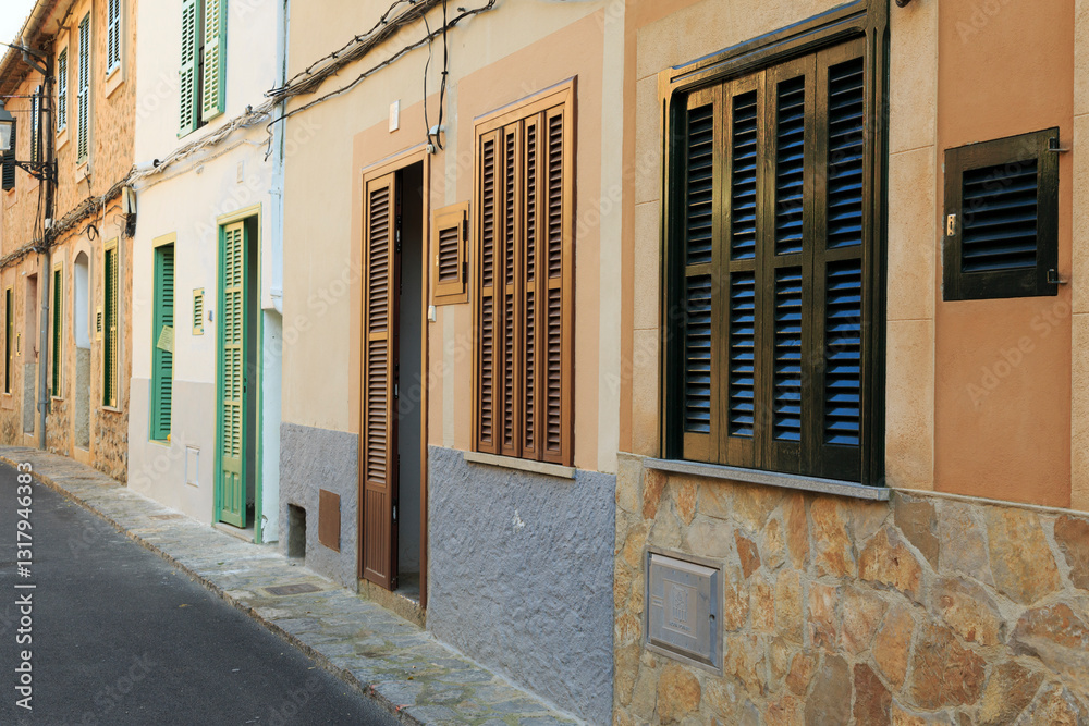 Europe, Spain, Balearic Islands, Mallorca. Street in Esporles.