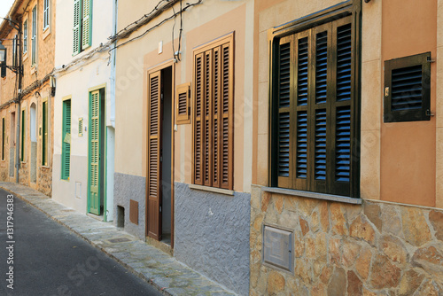 Europe, Spain, Balearic Islands, Mallorca. Street in Esporles.