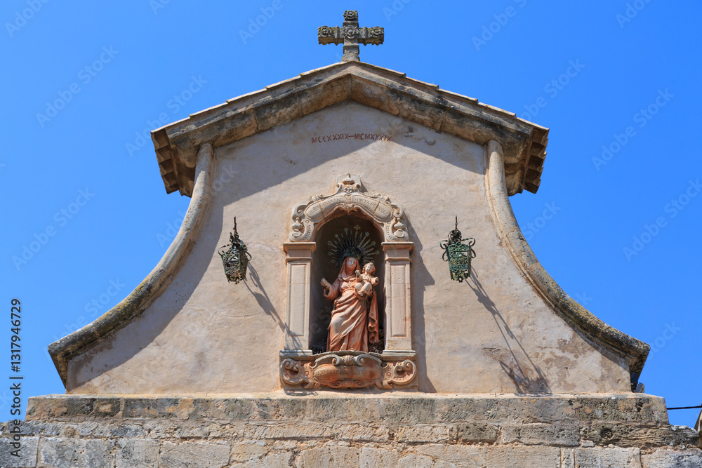 Europe, Spain, Balearic Islands, Mallorca. Esporles.Esglesia de Sant Pere, Church of St. Peter.