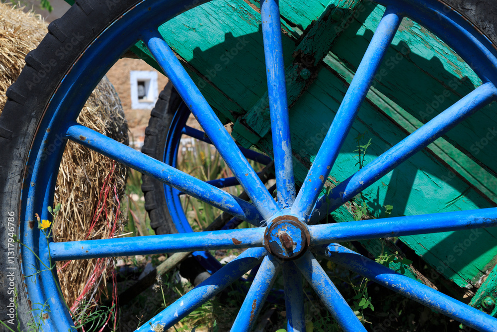 Europe, Spain, Balearic Islands, Mallorca.Palma. Wagon wheel.