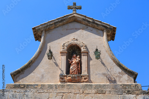 Obraz na płótnie Europe, Spain, Balearic Islands, Mallorca. Esporles.Esglesia de Sant Pere, Church of St. Peter. w salonie