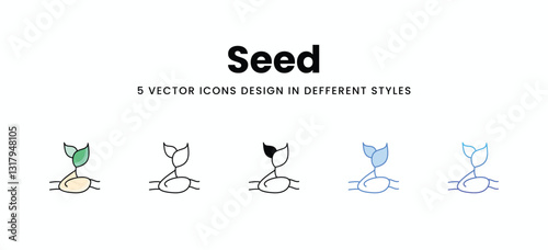 Seed vector icons set stock illustration.
