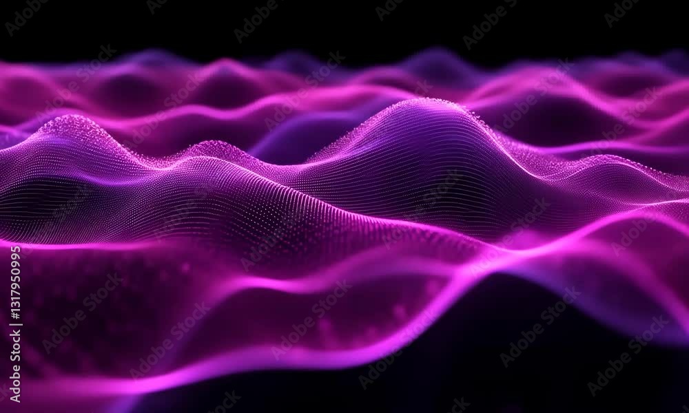 Abstract Purple And Magenta Wavy Forms Against Dark Background Digital Visualization Abstract Purple And Magenta Wavy Forms Against Dark Background Digital Visualization