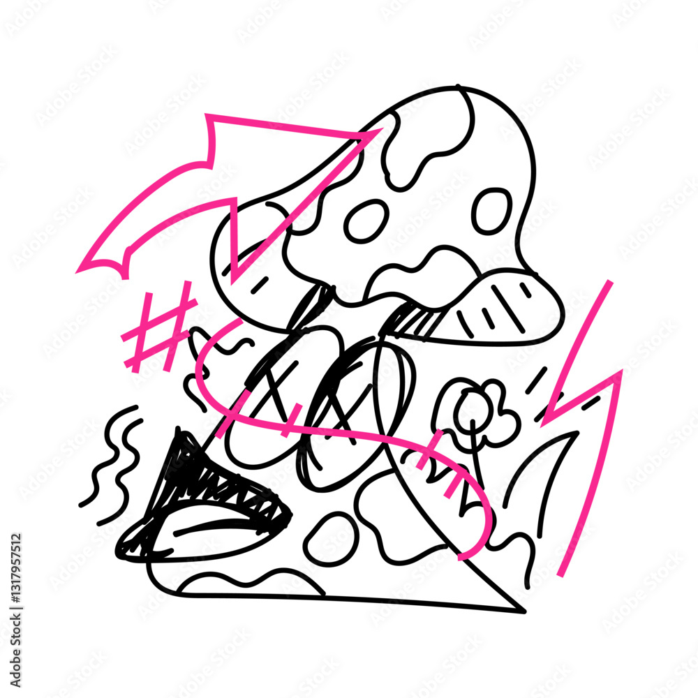Vector Doodle Illustrations in various abstract shapes Vector Doodle Illustrations in various abstract shapes