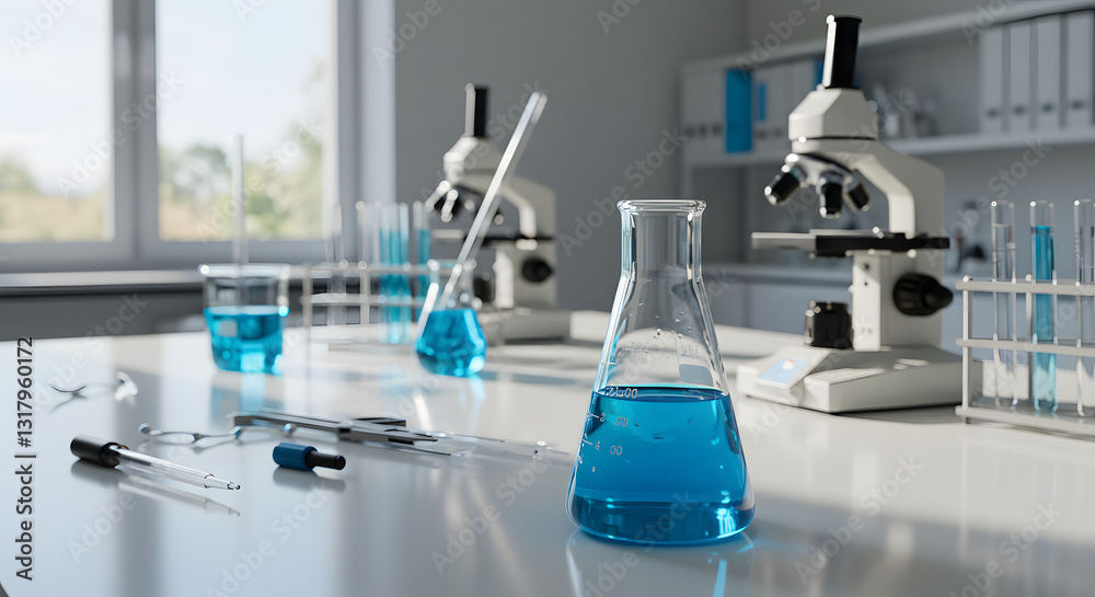 Research And Innovation - Beaker With Formula In Laboratory