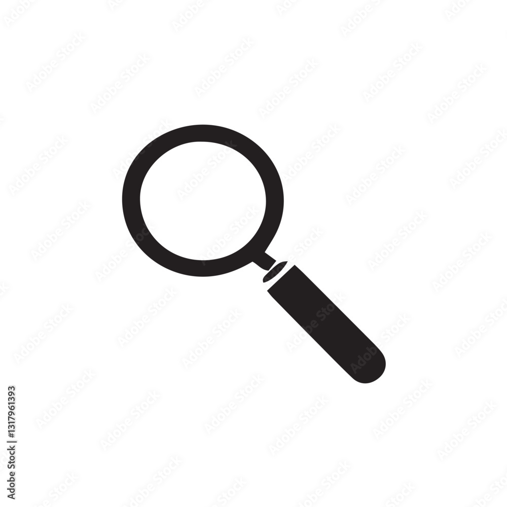 magnifying glass isolated on white with editable strokes and shape magnifying glass isolated on white with editable strokes and shape