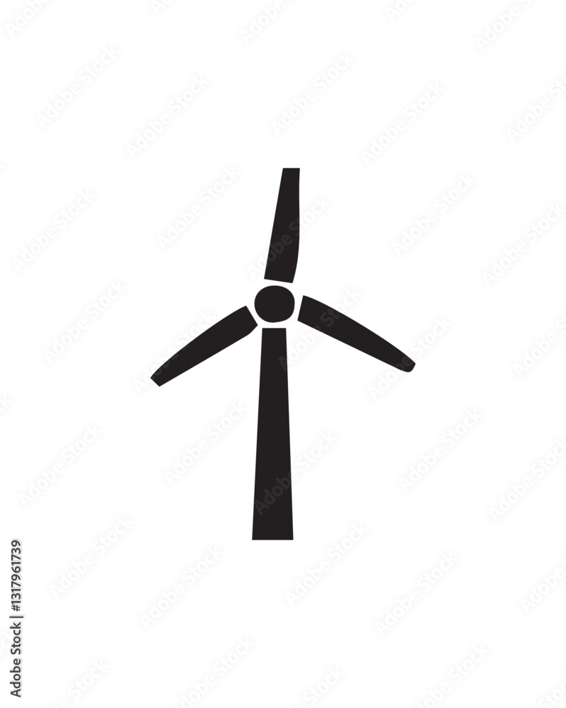 vector illustration of wind turbine on white background with editable strokes and shape vector illustration of wind turbine on white background with editable strokes and shape