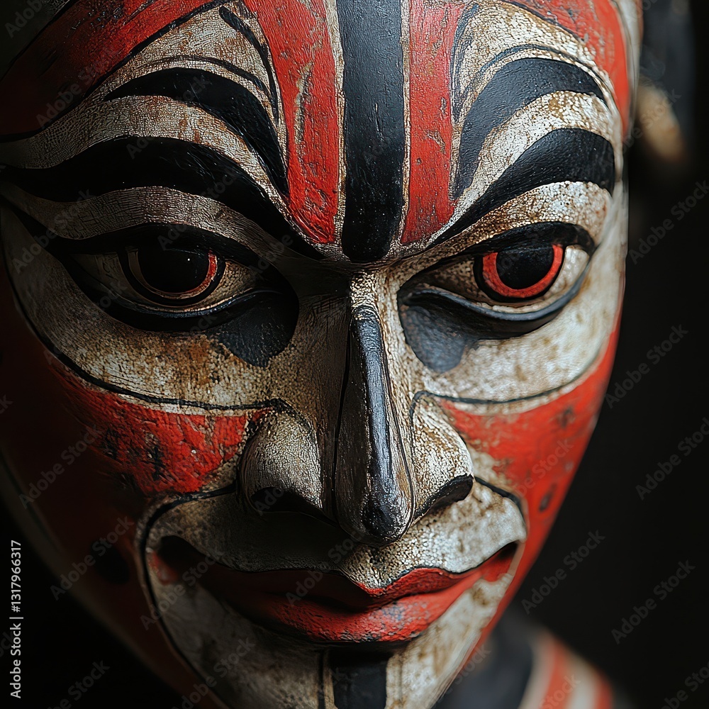 Traditional Cultural Mask with Intricate Details and Vibrant Colors Traditional Cultural Mask with Intricate Details and Vibrant Colors