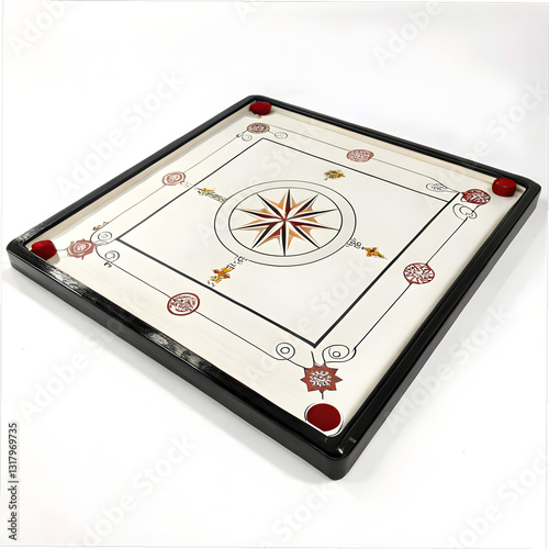 A Beautiful Carrom board  isolated on white backgroun