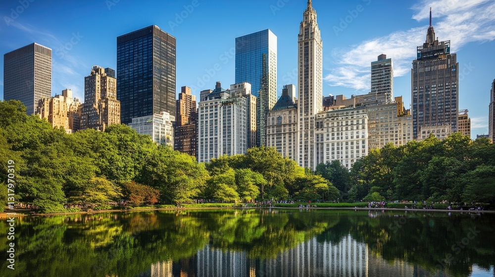 Scenic View of Park Amid City Architecture Scenic View of Park Amid City Architecture
