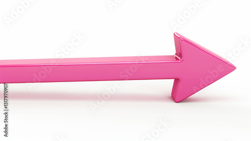 business pink arrow towards right isolated on white background 