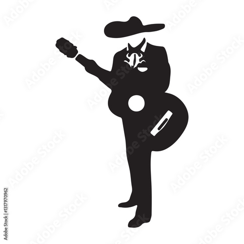 Silhouette of cinco de mayo Fondo blanco vector